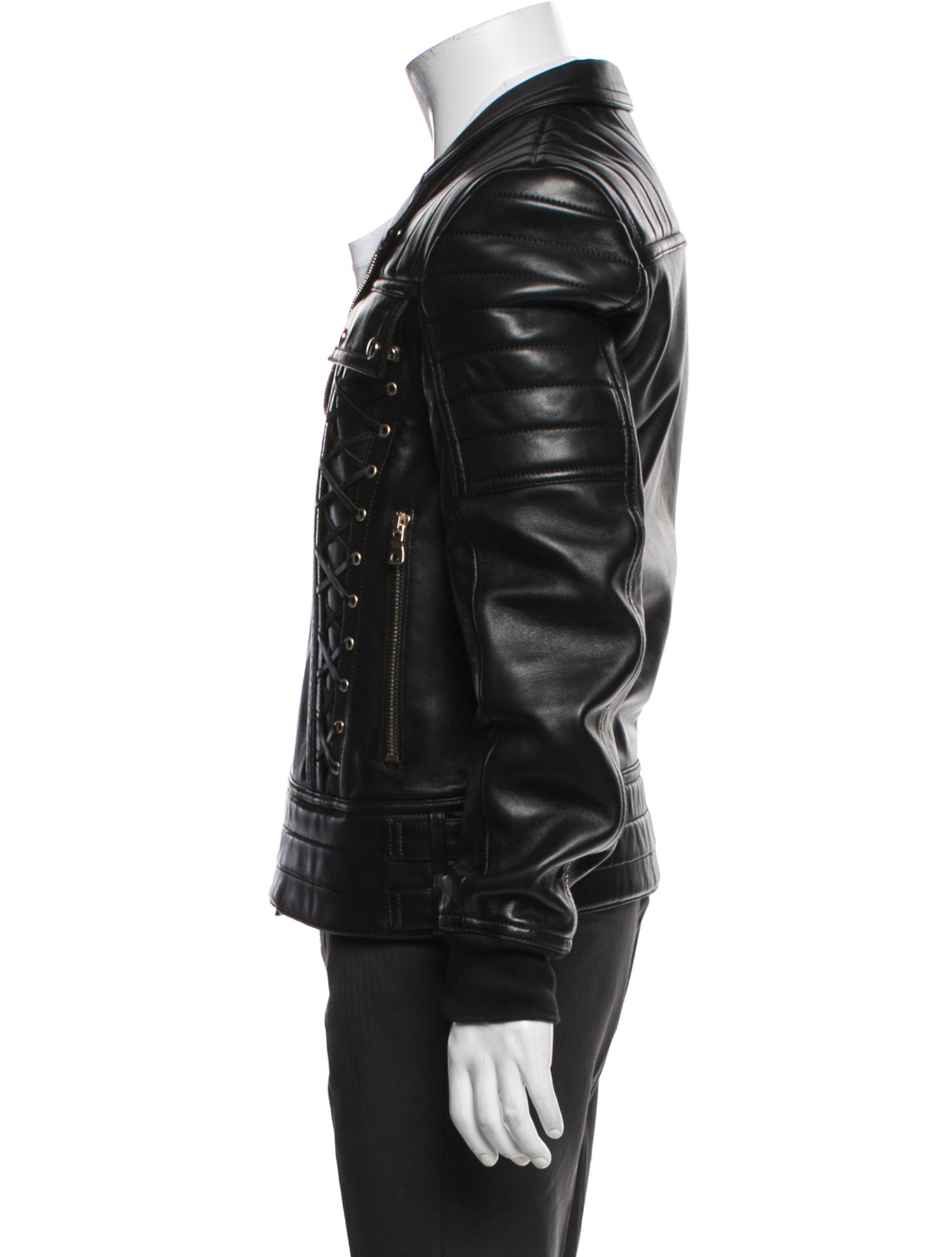Balmain Lamb Leather Moto Jacket
