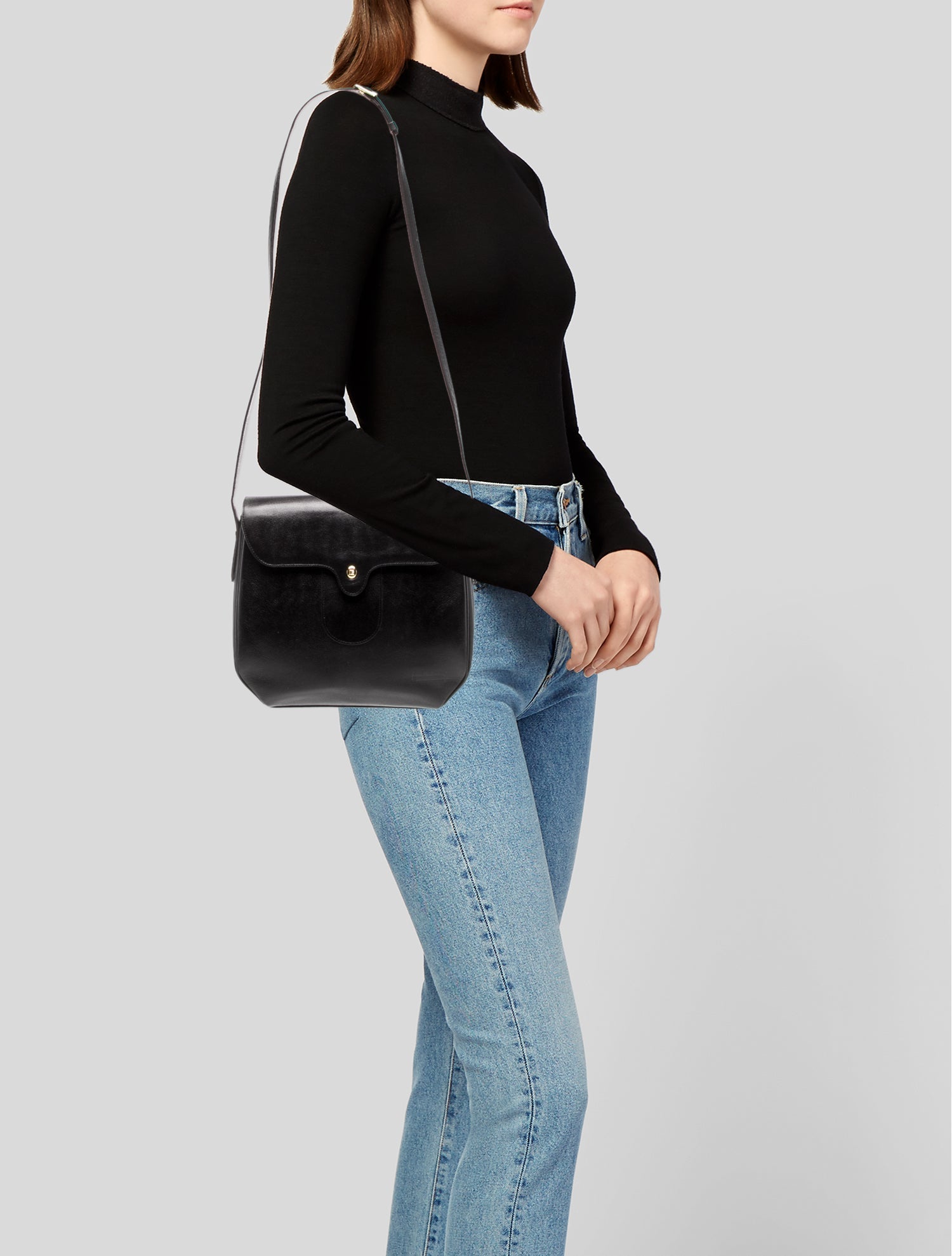 新品PIERRE BALMAIN ブラックショルダーバッグ Pierre Balmain Leather Crossbody Bag - Black Crossbody Bags
