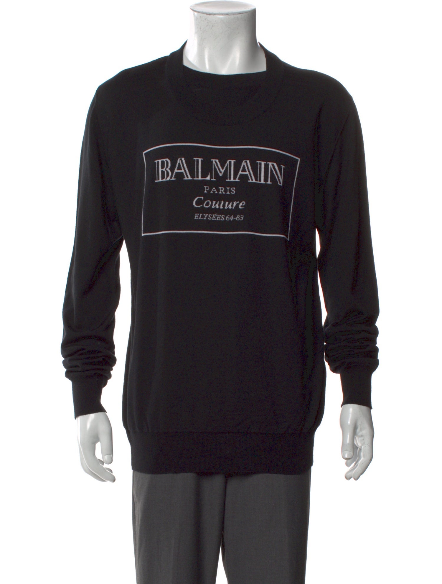 Balmain Virgin Wool Graphic Print Pullover