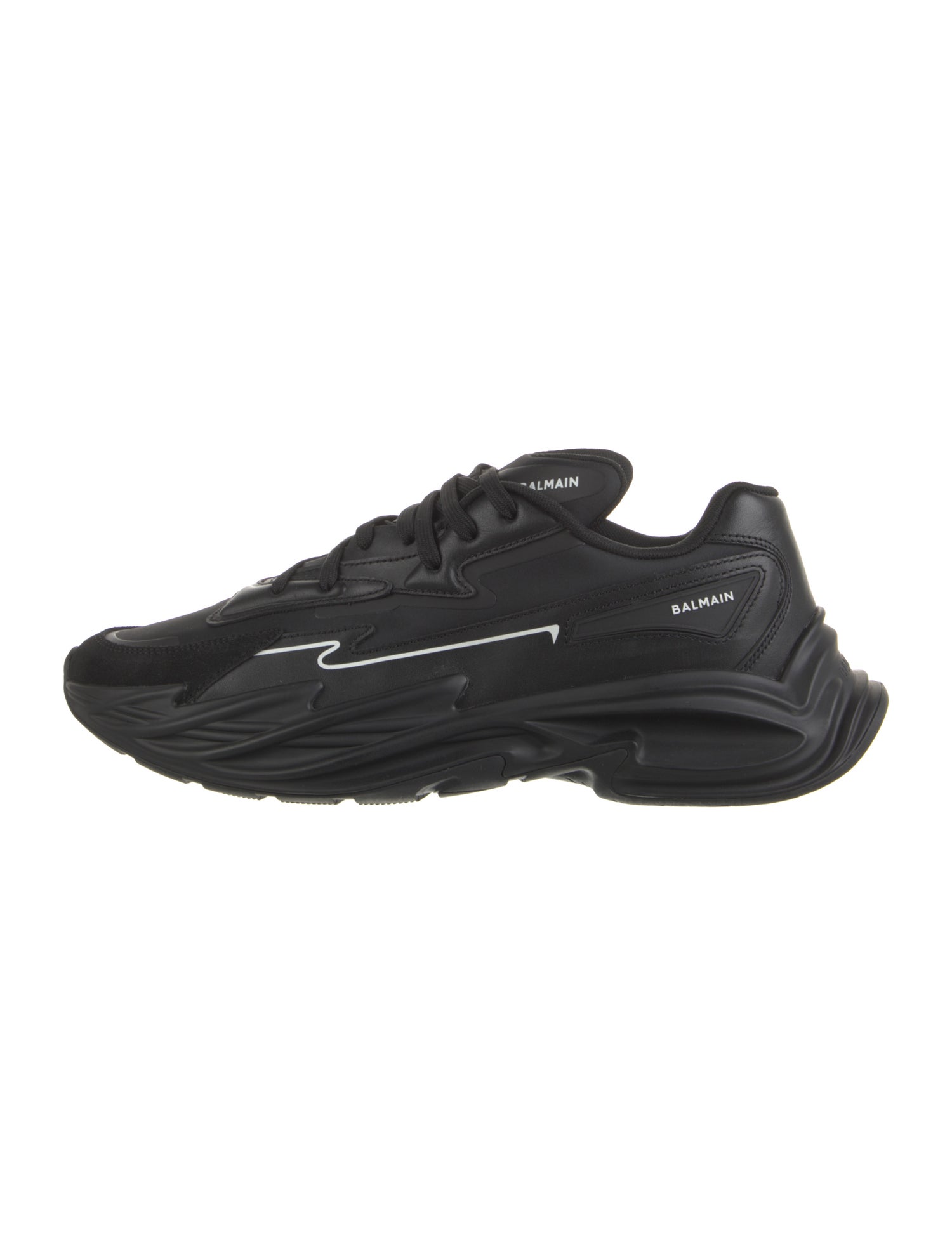 Balmain Leather Printed Athletic Sneakers