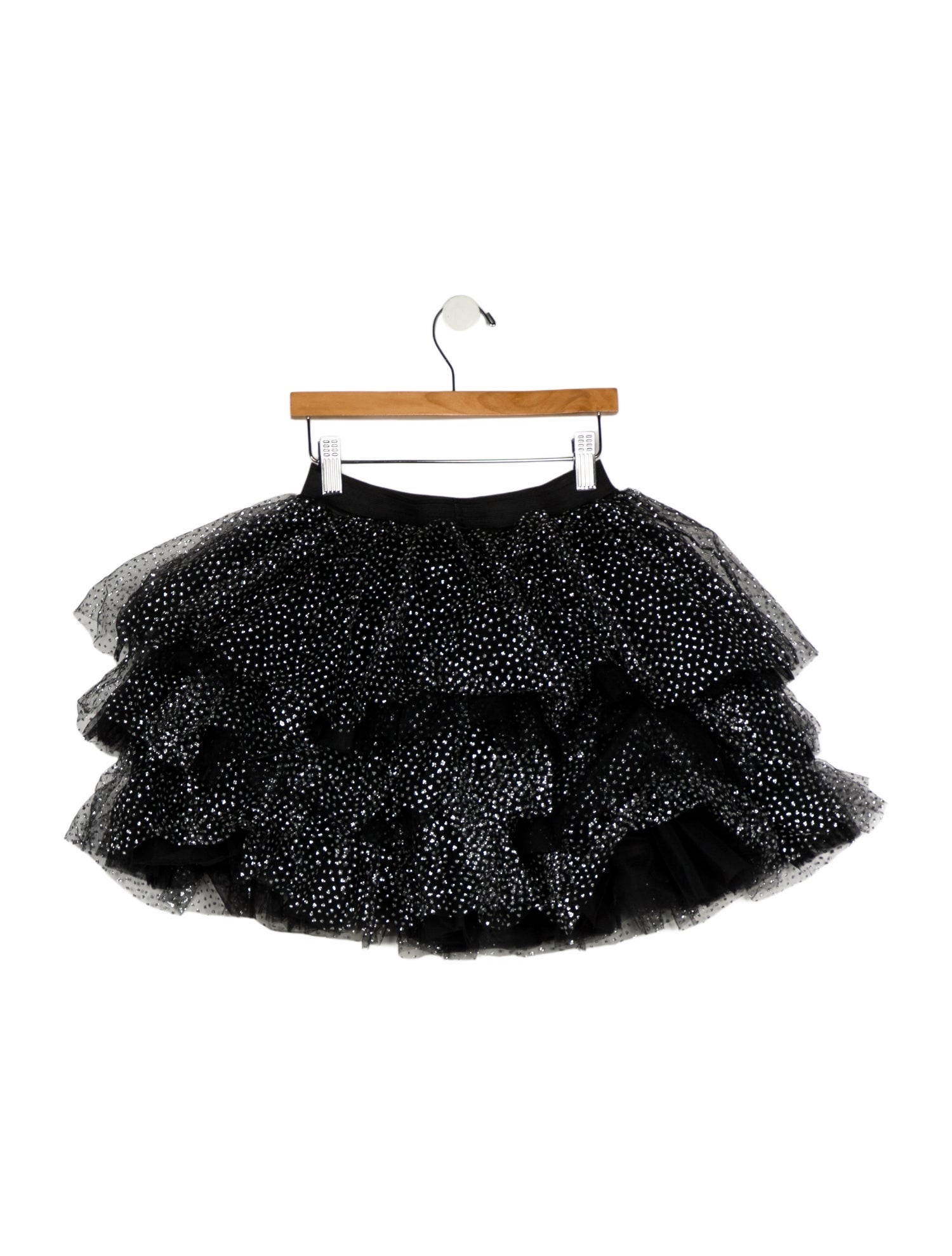 Balmain Girls Pleated Glitter Accented Skirt