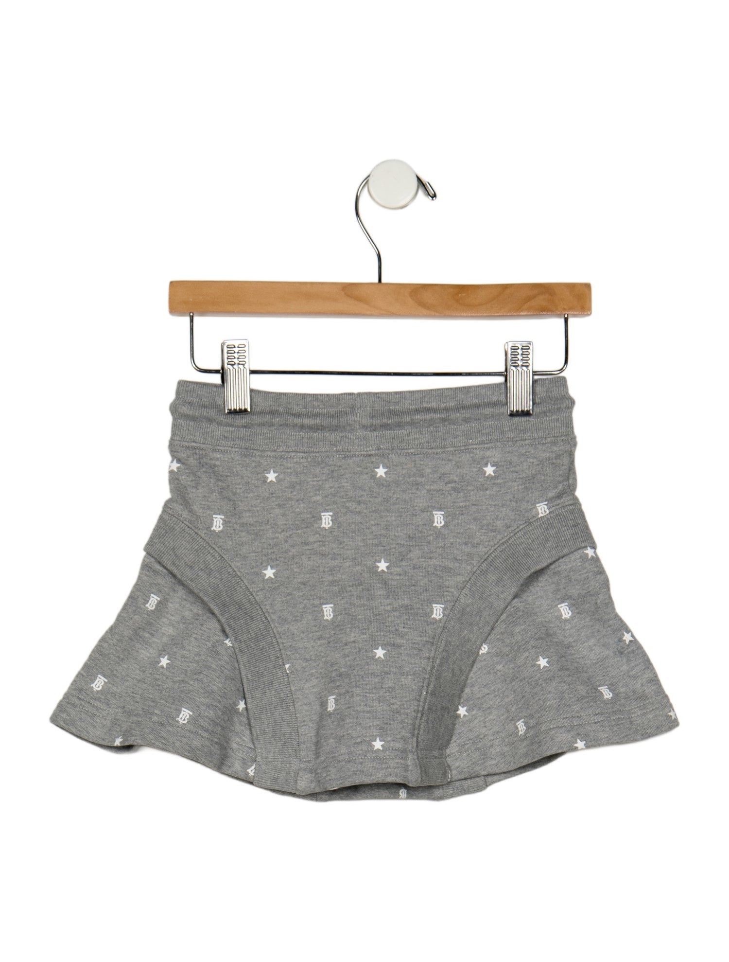 Balmain Cotton grey patterned skirt with drawstring elastic waist