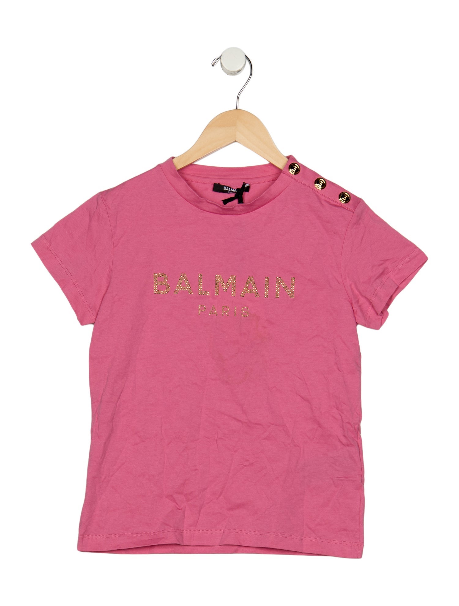 Balmain Girls Branded Snap Closure Shirt