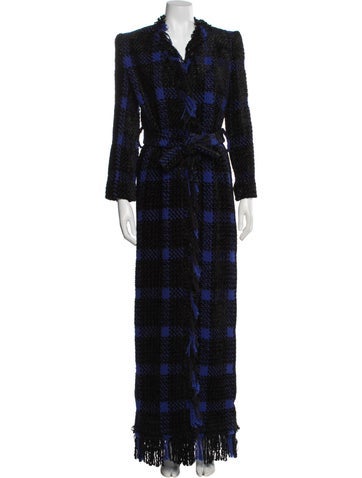 Pre-owned Balmain Plaid Print Coat In Multi