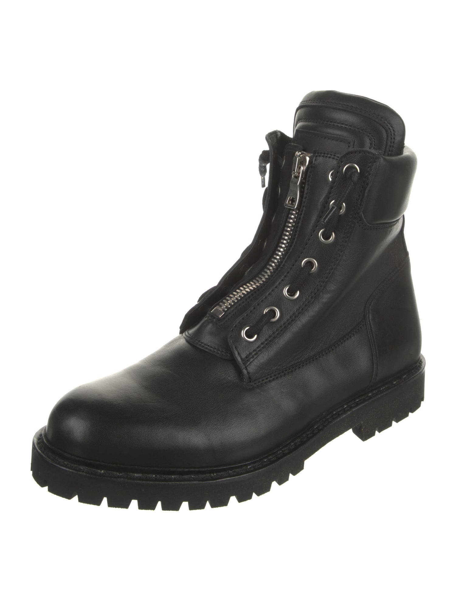 Balmain Leather Combat Boots