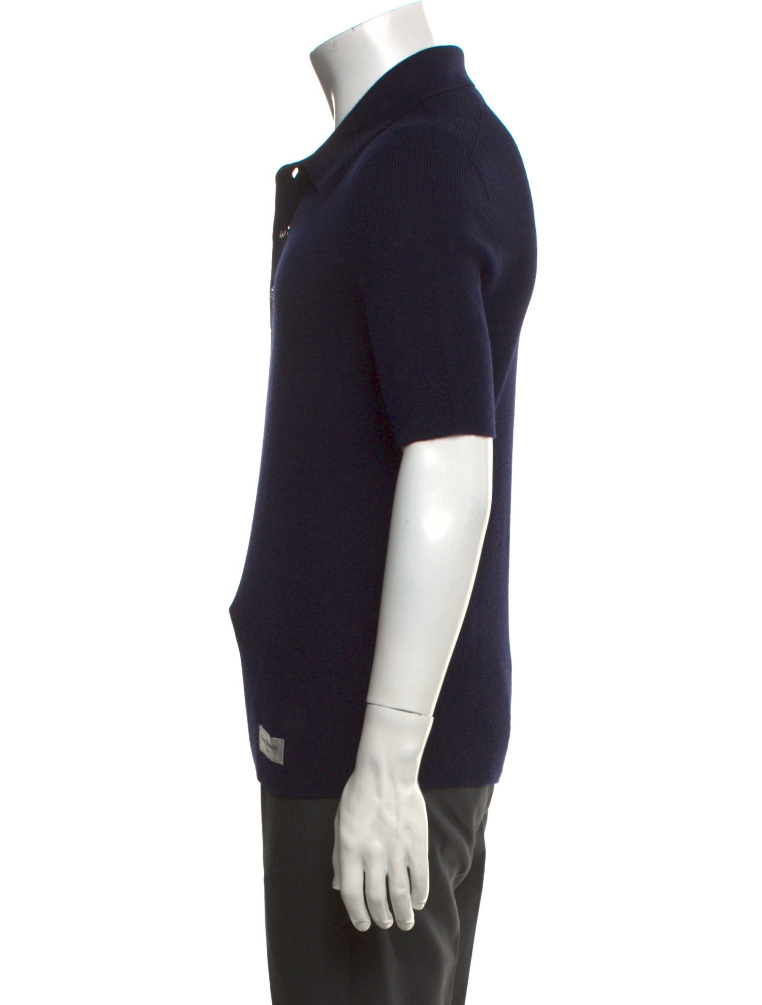 Balmain Merino Wool Mock Neck Polo Sweater