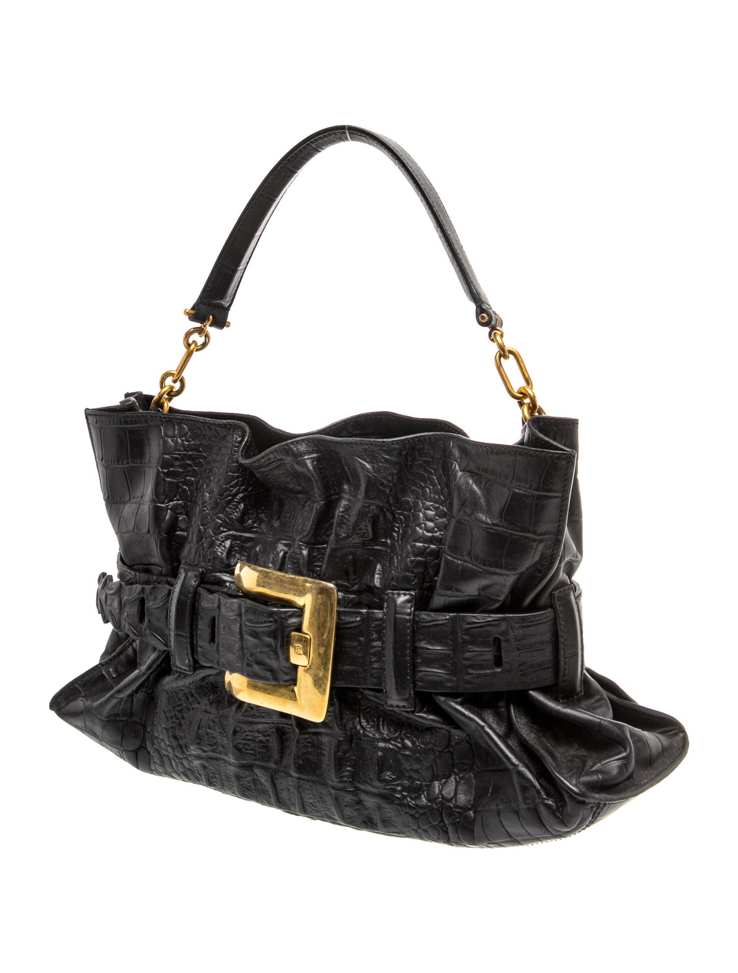 レアBalmain 厚手 Balmain Leather Anthem Shoulder Bag Medium - Black Shoulder Bags