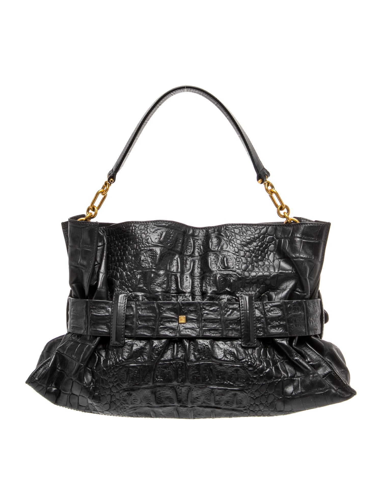 Balmain Leather Anthem Shoulder Bag Medium - Black Shoulder Bags