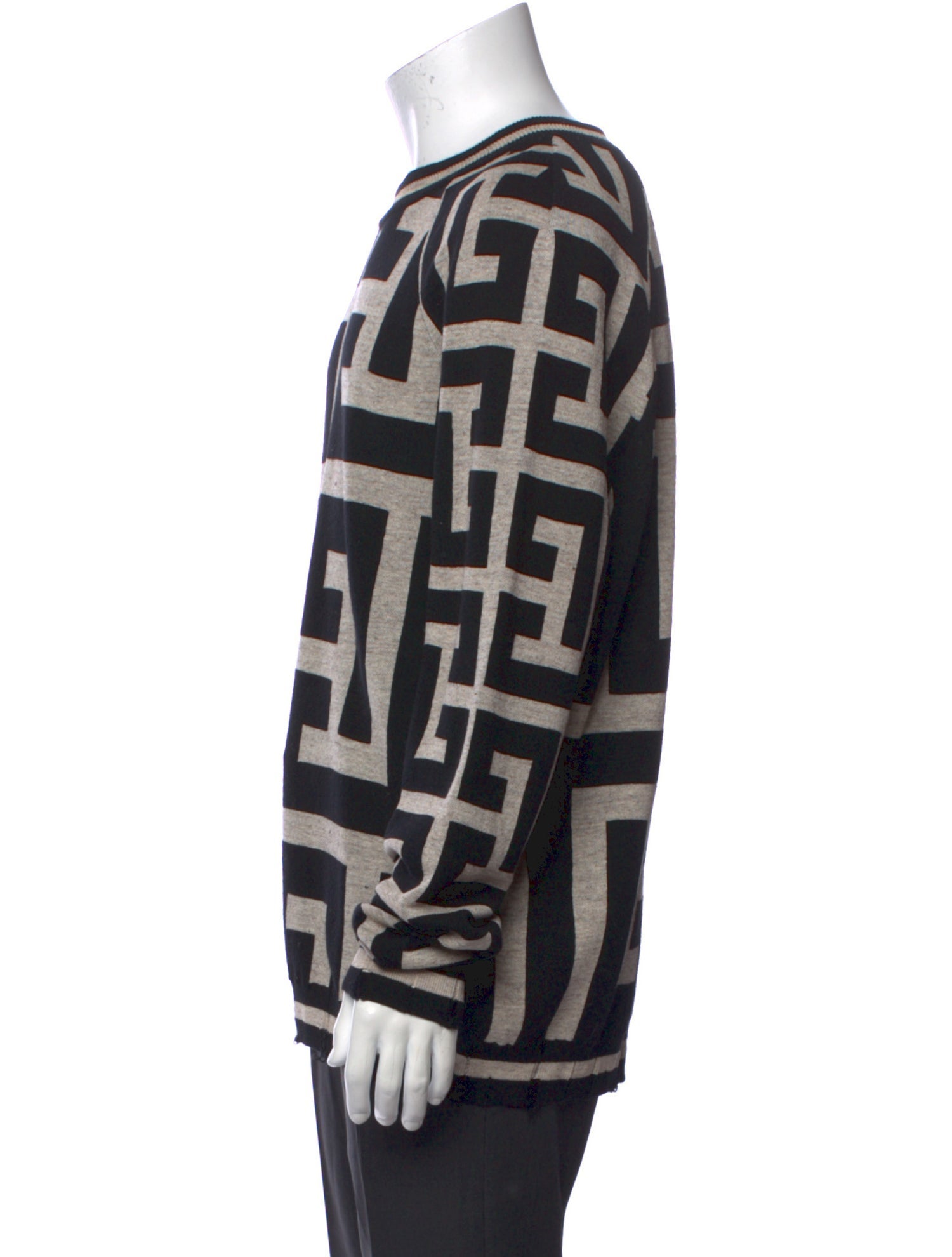 Balmain Graphic Print Crew Neck Pullover