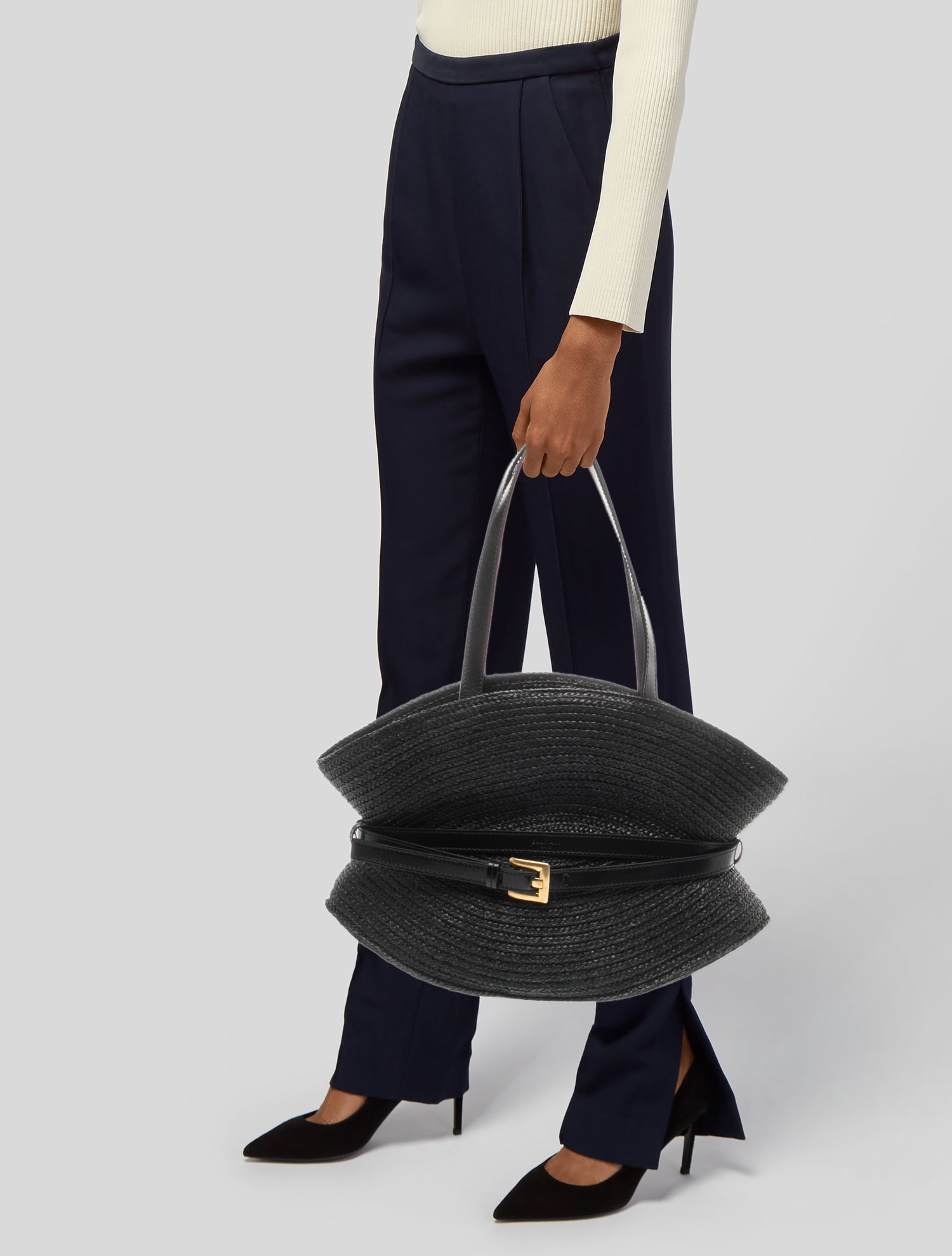 Saint Laurent Raffia Icare in raffia - Neutrals Totes, Handbags