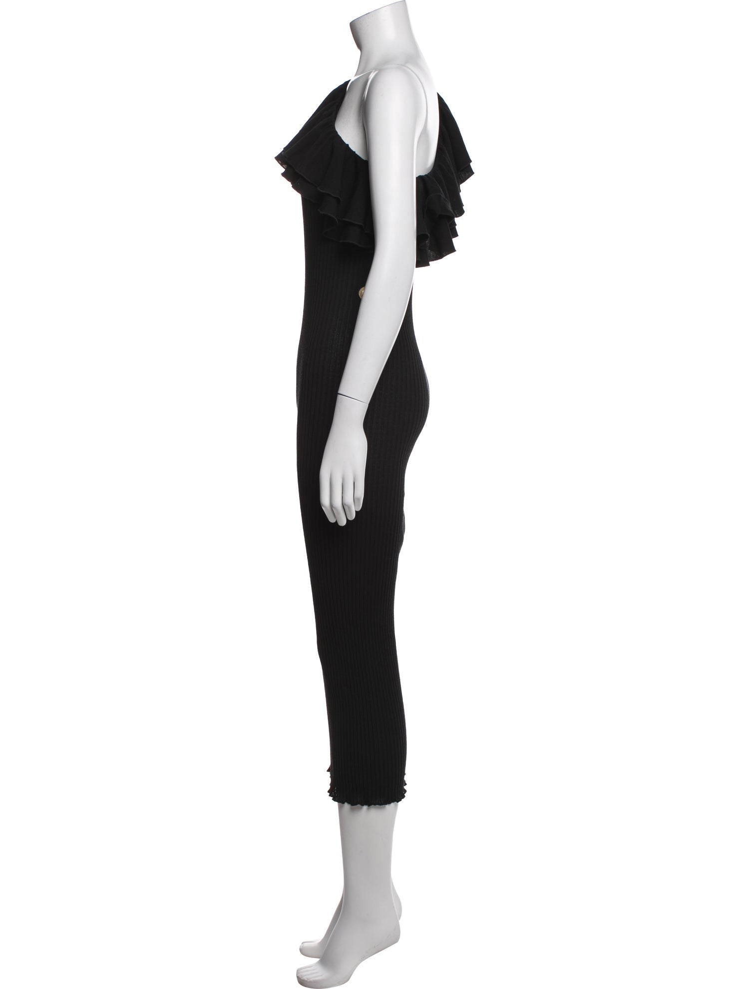 Balmain One-Shoulder Midi Length Dress
