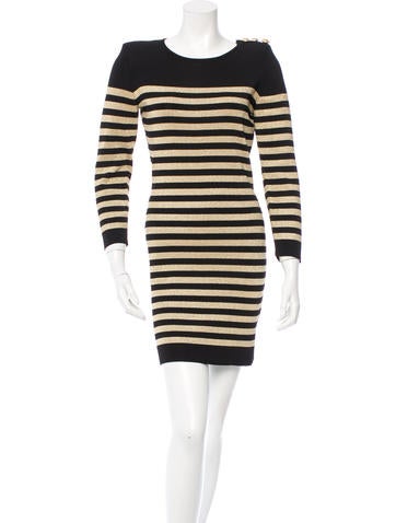 Balmain Metallic Striped Dress