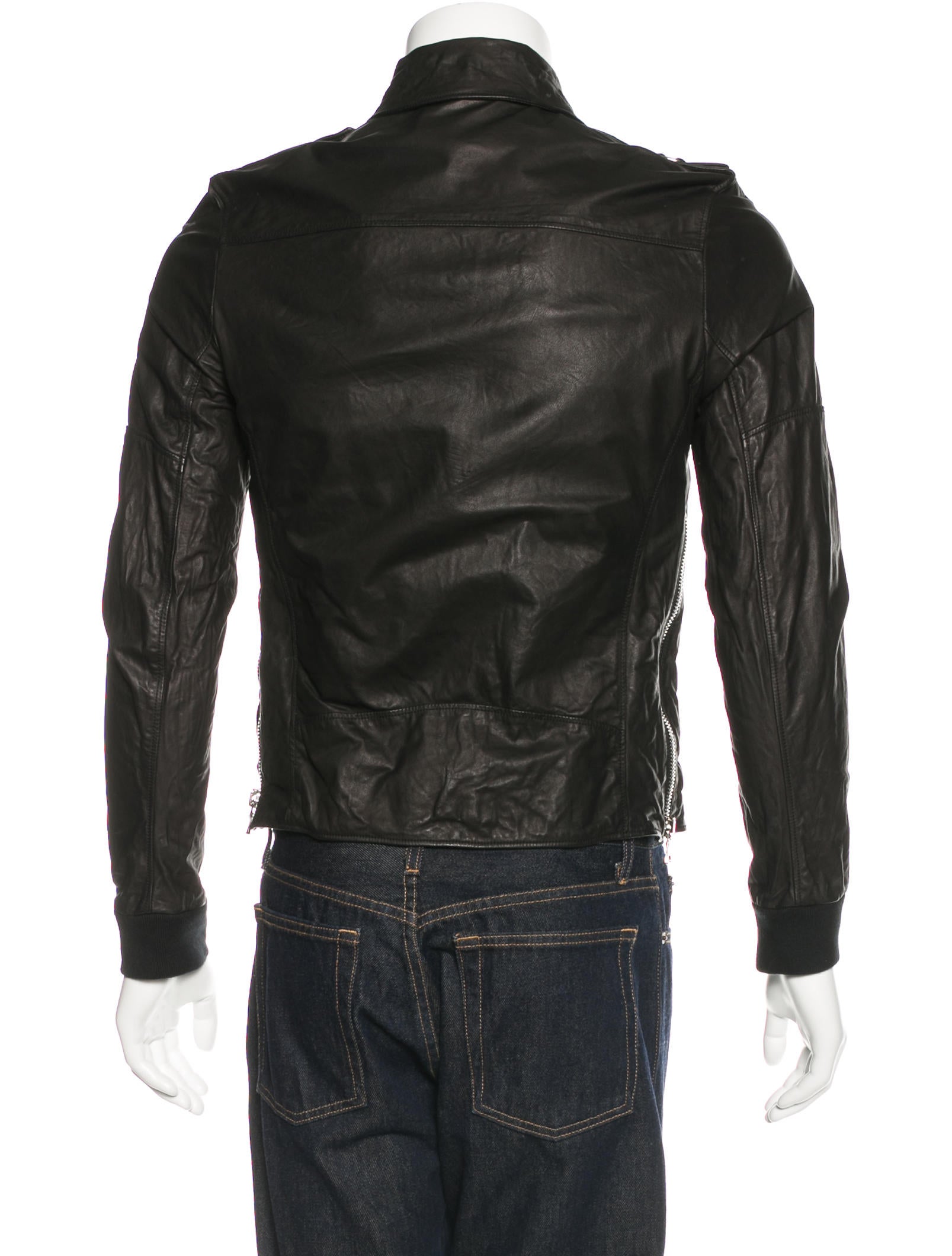Balmain Safety Pin Leather Jacket - Black Outerwear, Clothing