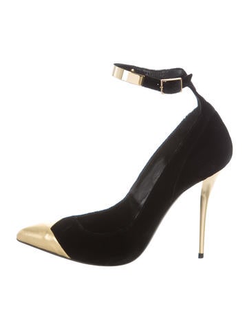 Balmain Velvet Cap-Toe Pumps