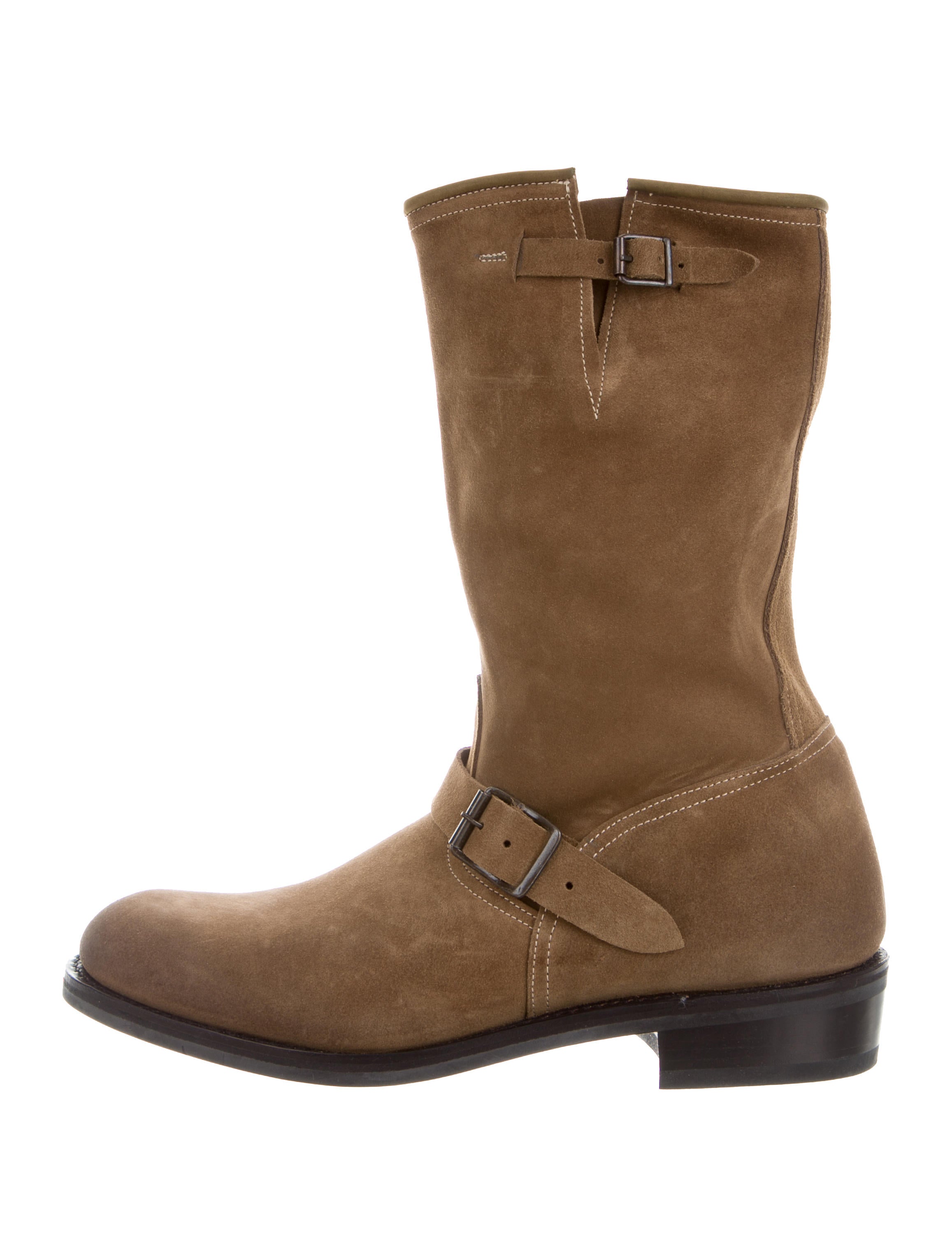 Balmain Suede Engineer Boots - Neutrals Boots, Shoes