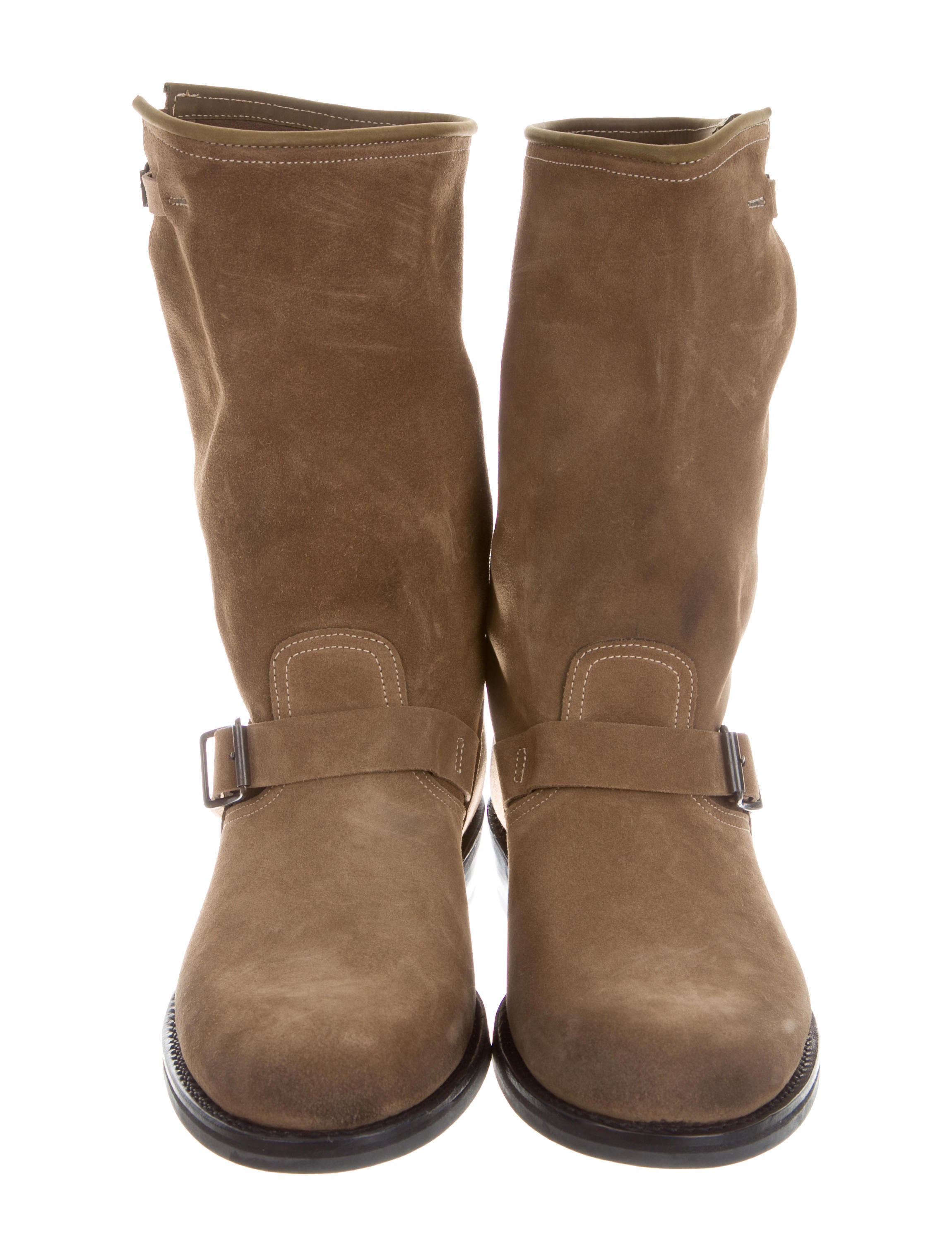 Balmain Suede Engineer Boots - Neutrals Boots, Shoes - BAM23566