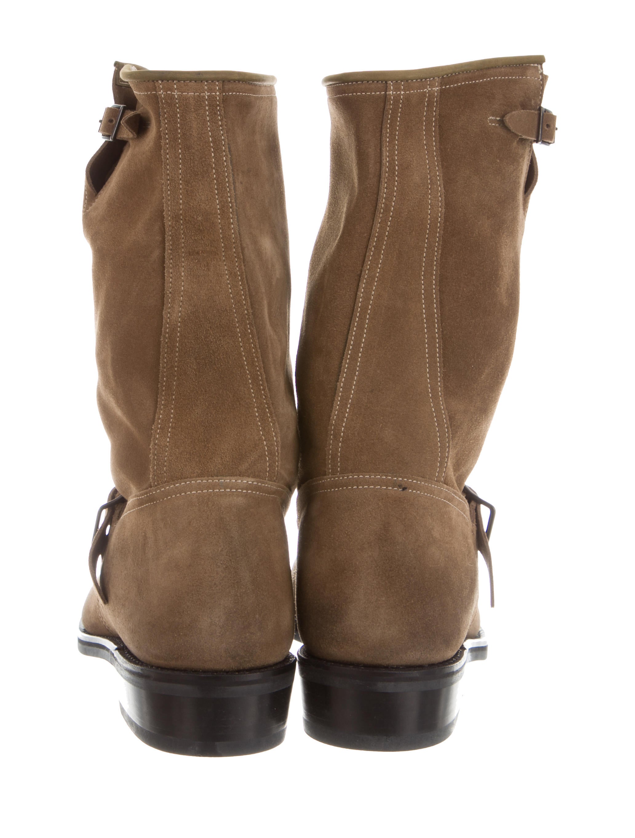 Balmain Suede Engineer Boots - Neutrals Boots, Shoes - BAM23566