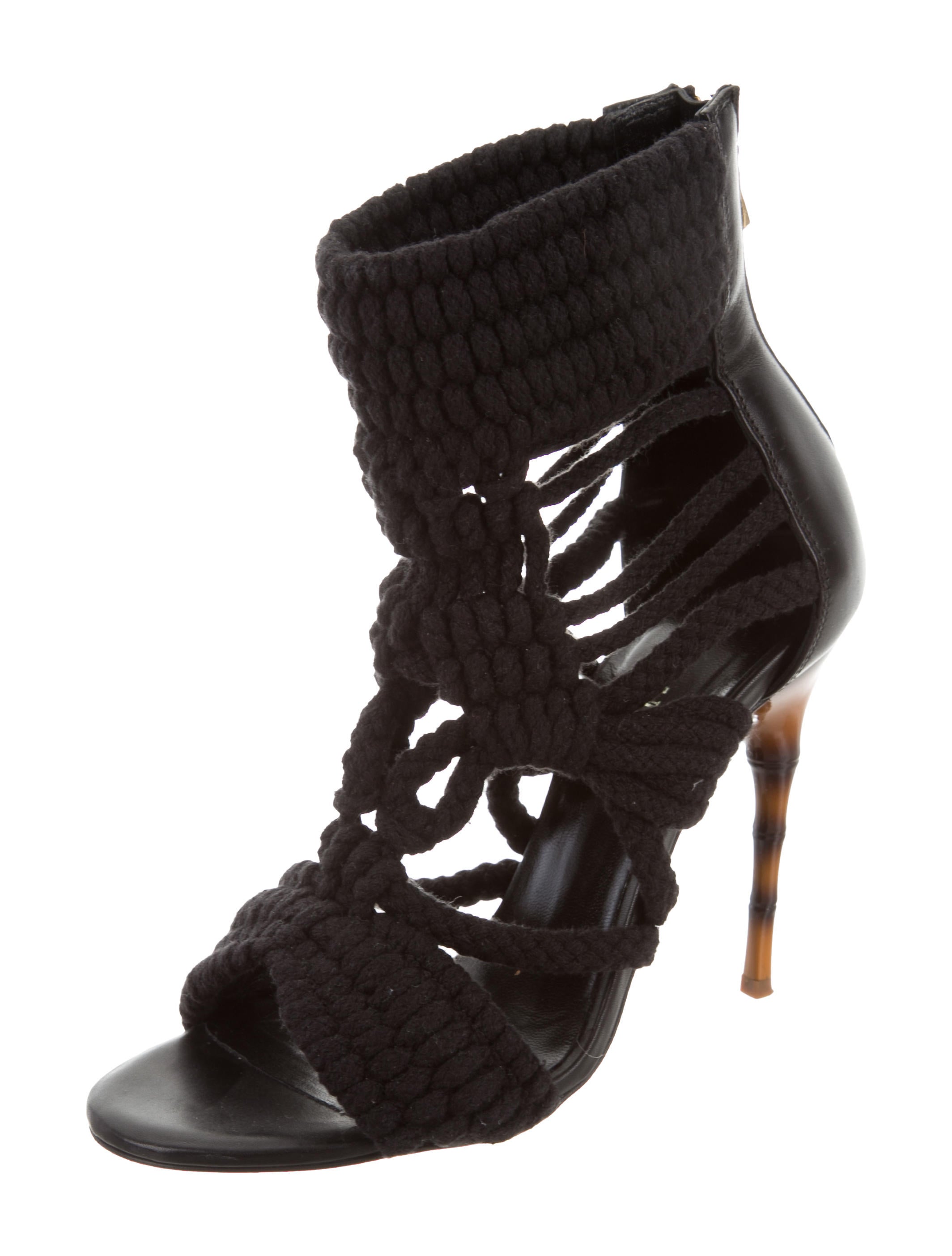 Balmain Leather-Trimmed Rope Sandals - Shoes - BAM25626 | The RealReal
