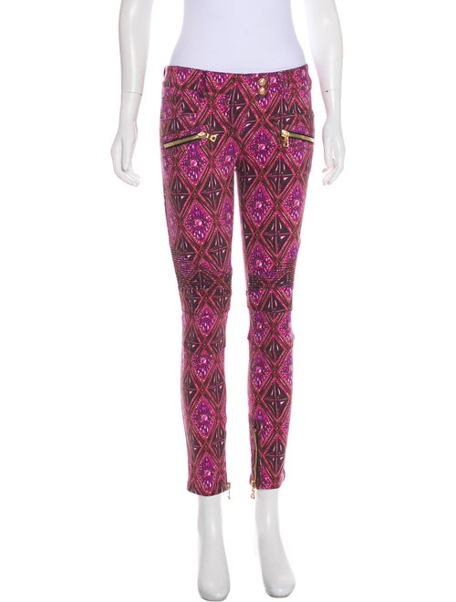 Balmain Printed Mid-Rise Jeans Black