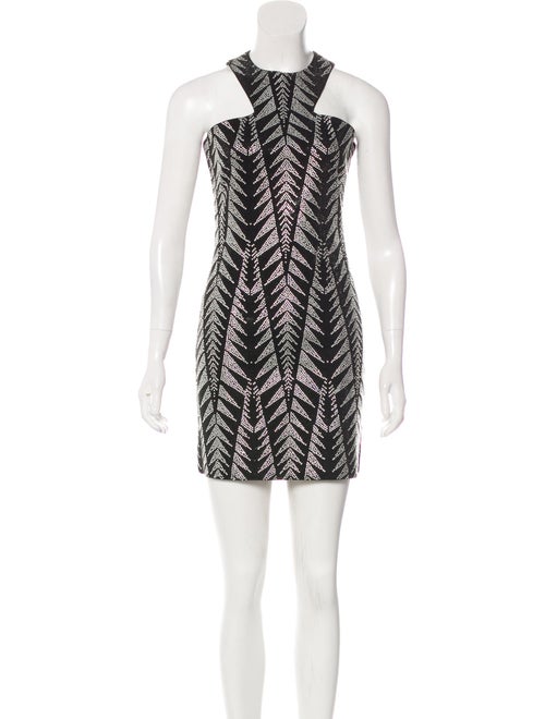 Balmain Embellished Chevron Dress w/ Tags Black