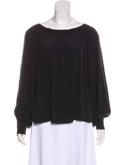 Balmain Silk Long Sleeve Blouse Black