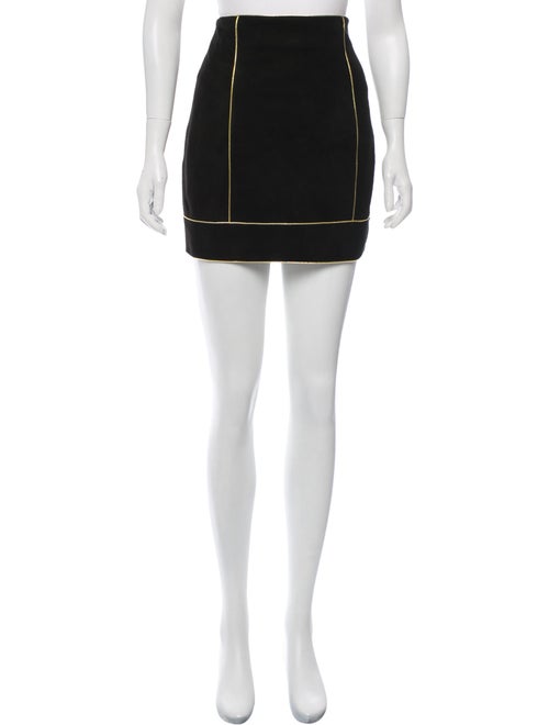 Balmain Suede Mini Skirt Black