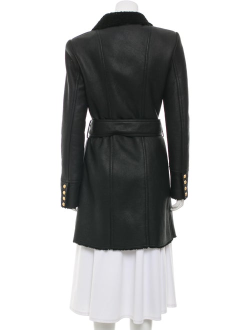 shearling trimmed leather coat