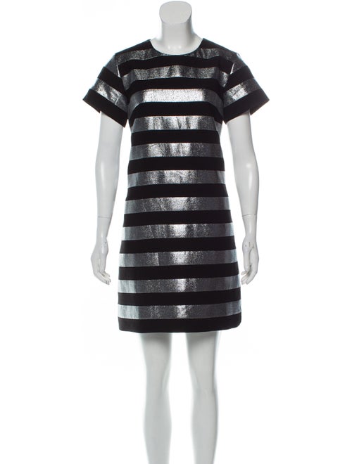 Balmain Metallic Striped Dress Metallic