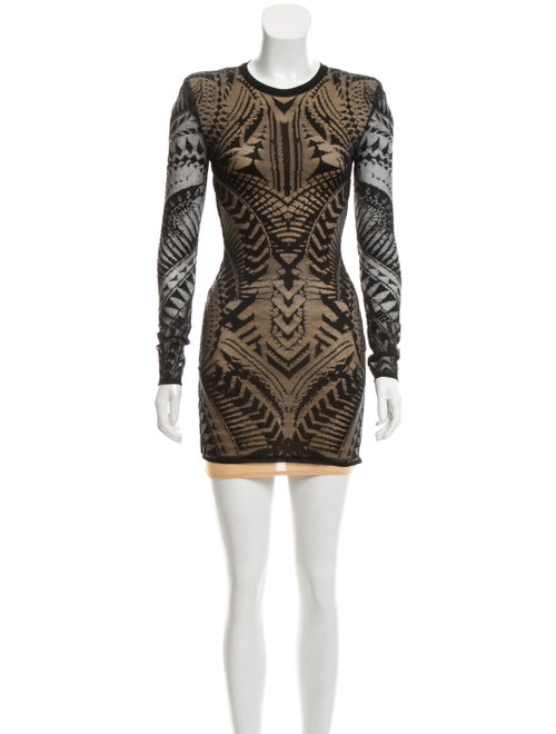 Balmain Semi-Sheer Lace Dress Black