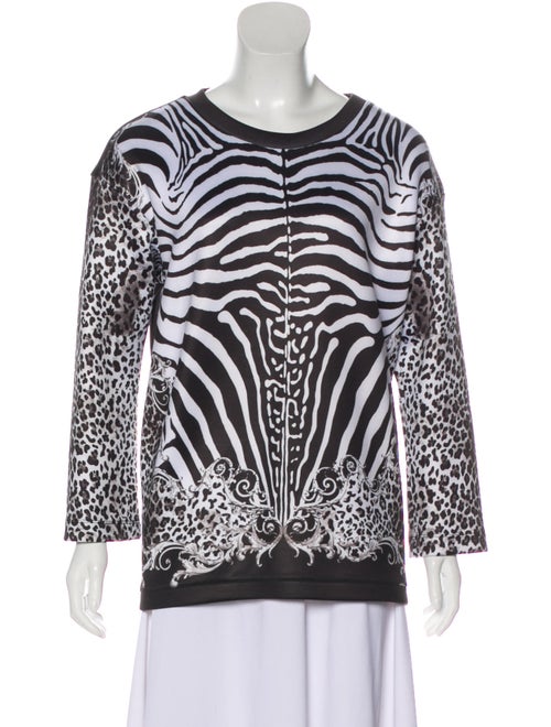 Balmain Zebra Print Sweatshirt Black