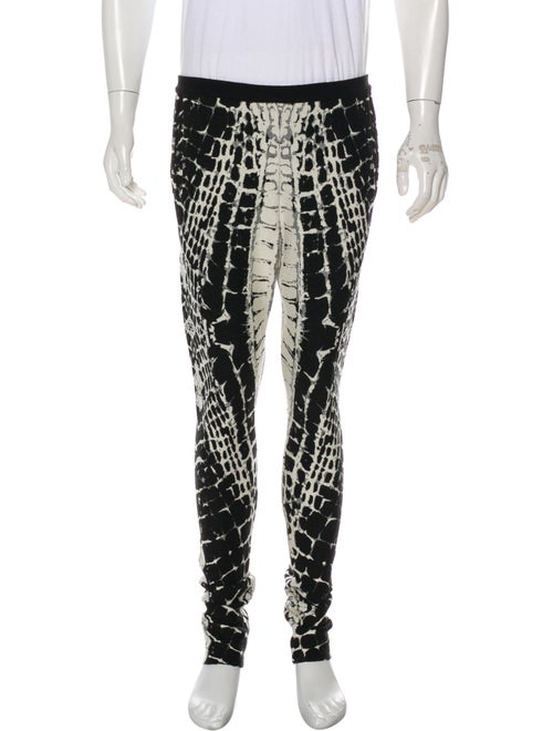 Balmain Animal Print Wool Pants black