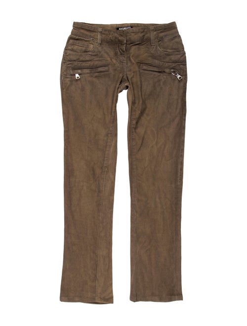Balmain Low-Rise Straight-Leg Jeans Brown