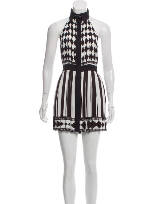 Balmain Open Back Mini Dress Brown