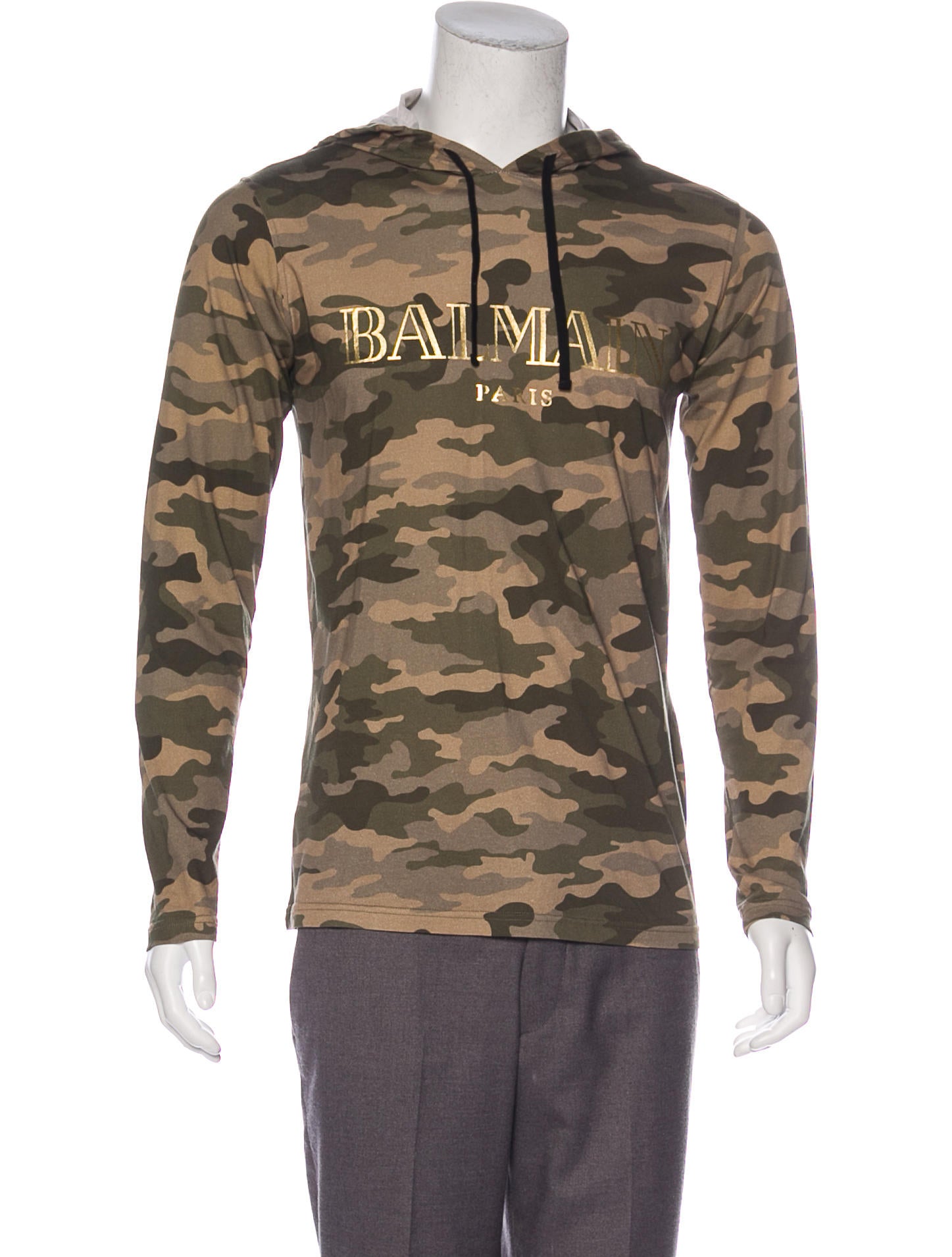 balmain camo hoodie