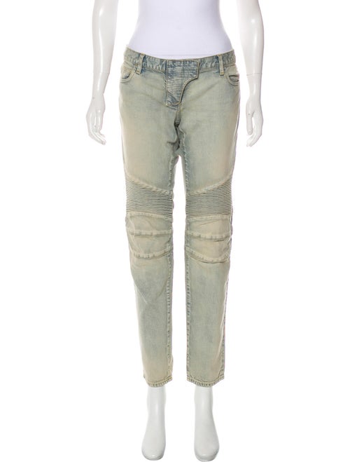 Balmain Low-Rise Straight-Leg Jeans blue