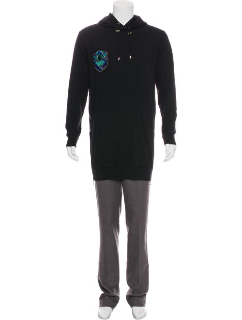 Balmain Beaded Hoodie black