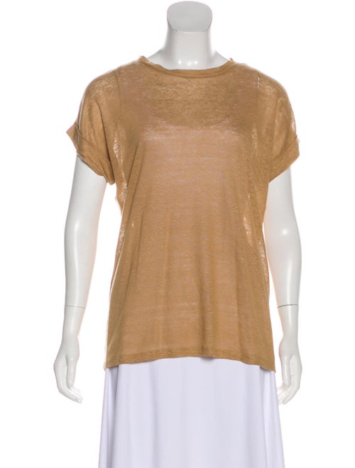 Balmain Linen Knit T-Shirt Beige