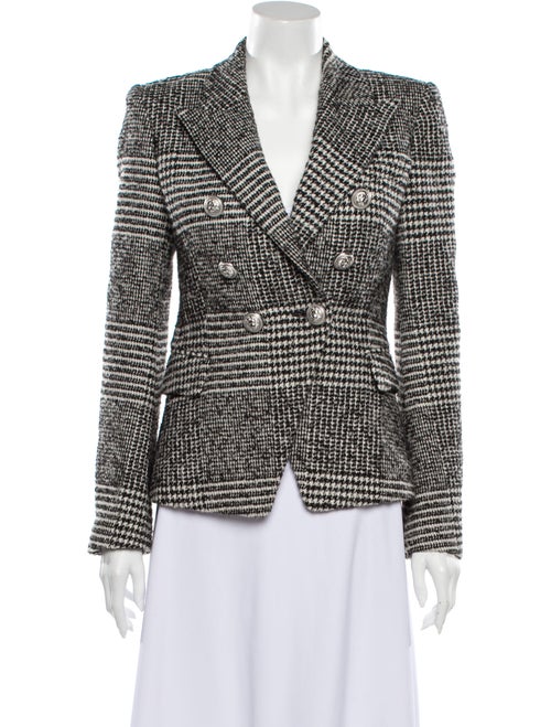 Balmain Houndstooth Double-Breasted Blazer Black