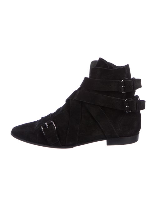 Balmain Suede Ankle Boots black