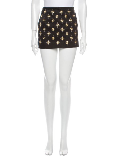 Balmain Printed Mini Skirt w/ Tags Black