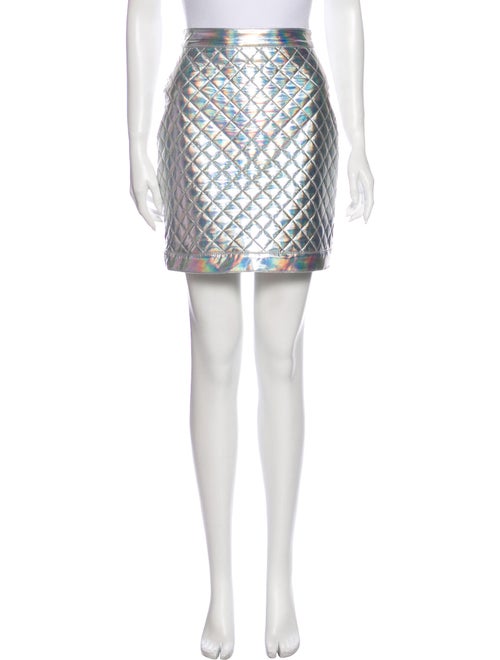 Balmain Printed Mini Skirt Metallic