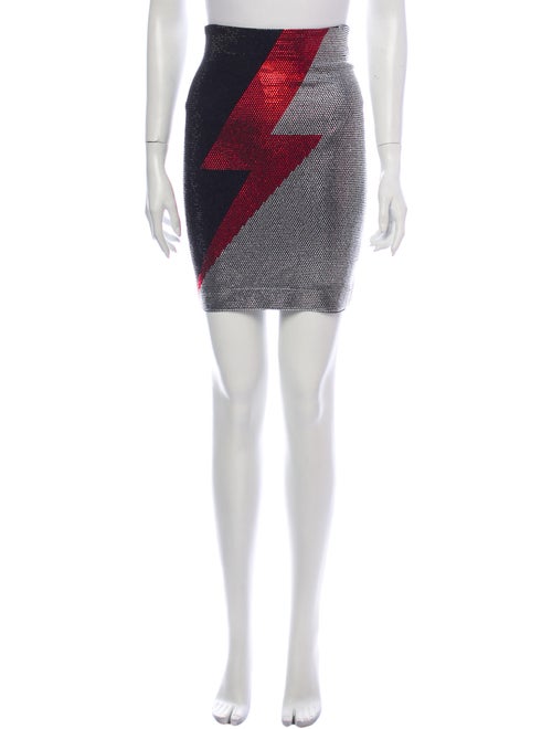 Balmain Printed Mini Skirt Black