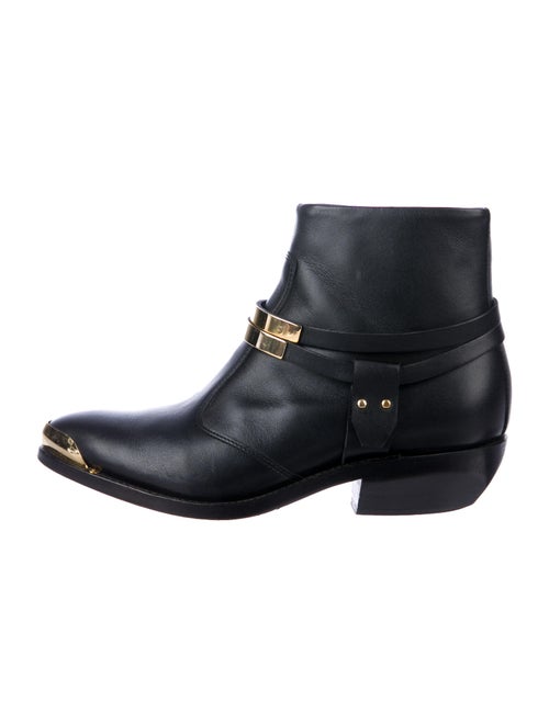 Balmain Leather Western Boots Black