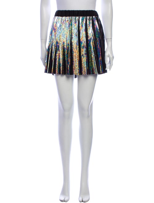 Balmain Printed Mini Skirt Black
