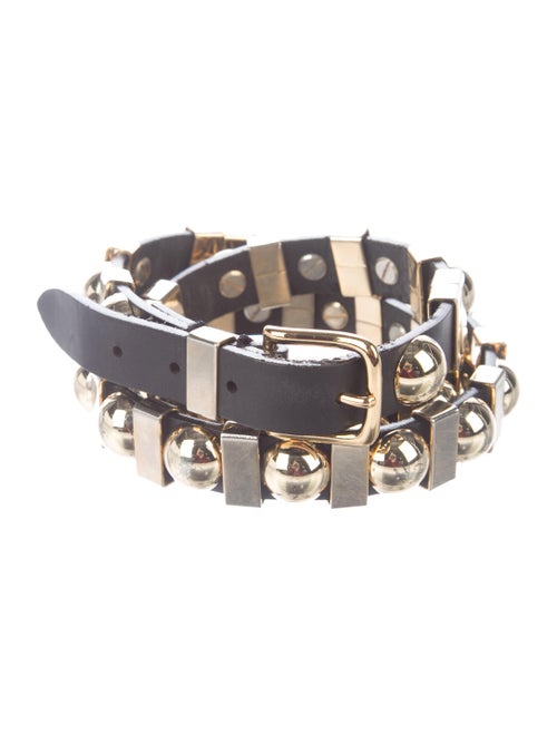 Balmain Leather Embellished Belt gold