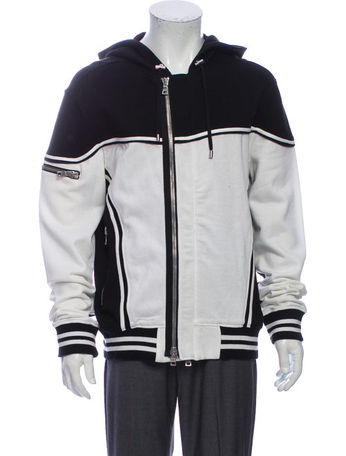 Balmain Colorblock Pattern Crew Neck Sweatshirt Wh