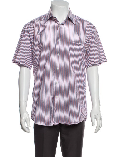 Balmain Striped Short Sleeve Shirt White