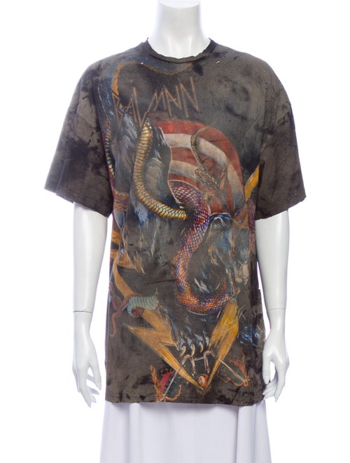 Balmain Graphic Print Crew Neck T-Shirt Black