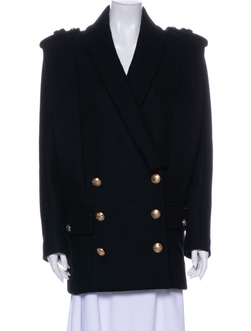 Balmain Wool Peacoat Wool