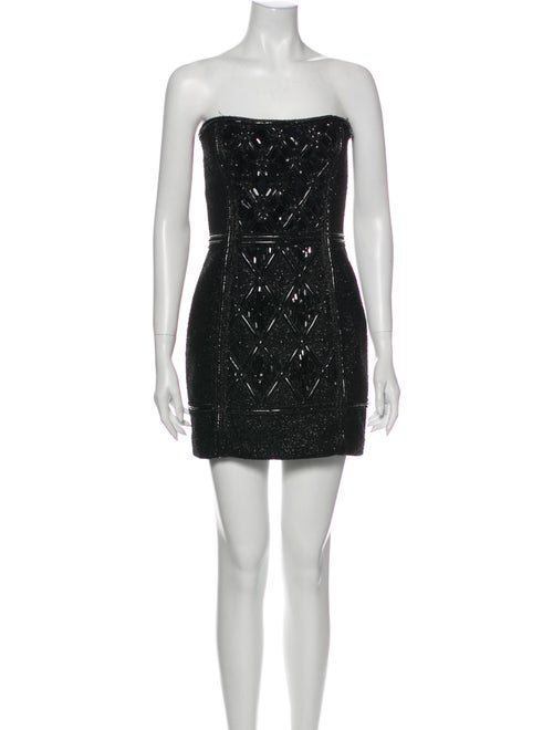 Balmain Strapless Mini Dress Black